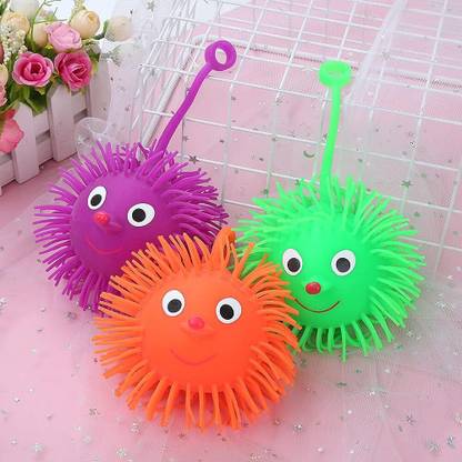 JRYU Pack Of3 Puffer Toys Led Flashing Light Stress Relief Squishy Balls Softball