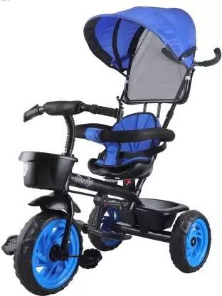Maanit Toyzoy Tricycle with Canopy Dual Storage Basket With Parental Handle Control Safety Guardrail comfort Seat Model 552 for Kids|Boys|Girls Age Group 2-5 Years Tricycle