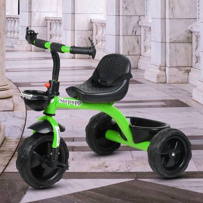 NTIC NTIC BABY TRICYCLE GREEN BASKET WITH FRONT AND BACK BASKET FOR KIDS reen basket tricycle Tricycle