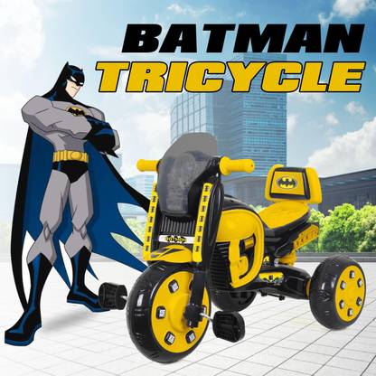 Warner Bros. BATMAN BatMoblie Safest Tricycle With Backrest Batman Bat-mobile ,Dark Knight Limited Addition Musical and Lights Tricycle