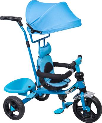 BeyBee Beta Beta Safe & Secure Baby Tricycle with Sun Canopy, Basket,Parent-Push Handle|Kids Tricycle