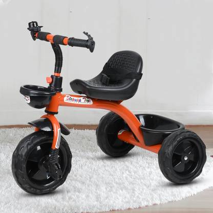 N2P Sturdy tricycle with storage basket,Rubber Tyre,Comfort Seat with Seat Belt BST01 Tricycle for 1-5 Year Kids Tricycle