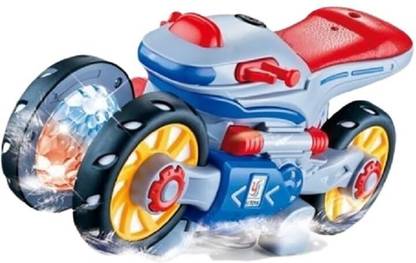 GoBaby 360 Degree Transformer Rotating Toy Bike Battery Operated 360° Spinning Stunt Motorcycle with Music and LED Light Toy Tricycle