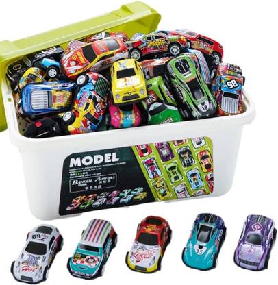 Kidology 50 Pc's Die-Cast Cars with Storage Box Pull Back Car Perfect Gifting Toy KD-DIECASTSET-SETOF50-69 Tricycle