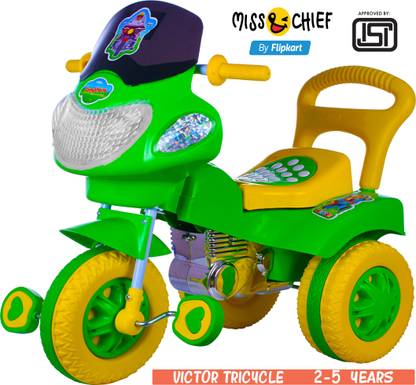 Miss & Chief by Flipkart TOYSPHERE VICTOR HEAVY DUTY GREEN # BIGGEST WHEELS # SAFEST #music & lights TOYSHPHERE VICTOR GREEN # SAFEST TRICYCLE # FOR 2-5 YEARS Tricycle