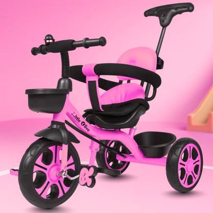 Little Olive Kiddie Kart Tricycle For Kids - Pink Kiddie Kart Tricycle - Safe, Sturdy, And Stylish Ride-On Toy For Kids, Ages 2-5 Tricycle