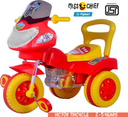 Miss & Chief by Flipkart HEAVY DUTY RED # BIGGEST WHEELS # SAFEST #music & lights RED # SAFEST TRICYCLE # FOR 2-5 YEARS Tricycle