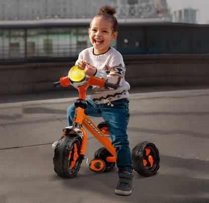 Dash Stylish Steel Tricycle for Kids Strong Frame with Light and Music XTREME_ORANGE Tricycle