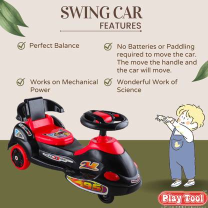 PLAYTOOL Twist Magic Car / Ride-On Toy With Back Support for Kids(1-6Year Old)