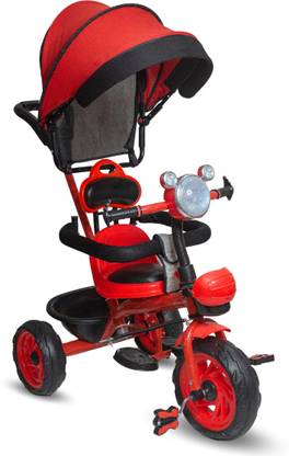 Maanit Jimmi Tricycle with Canopy Dual Storage Basket With Hood Parental Handle Control Safety Guardrail Comfort Seat Model_R1 URBAN_ for Kids|Boys|Girls Age 2-5 Years Tricycle