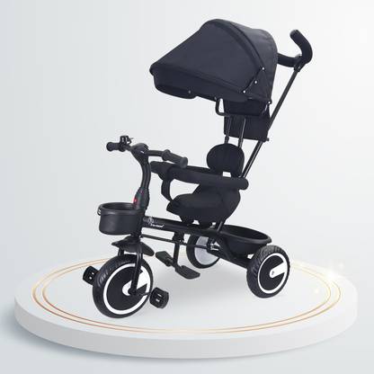 R for Rabbit Tiny Toes T30 Ace Baby Tricycle with Canopy, Parental Control and Storage Basket TCTT30ABK1 Tricycle