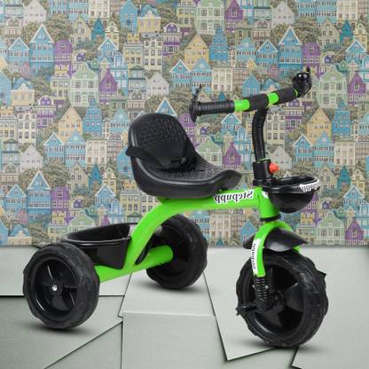 Calcy Kids|Baby Trike|Tricycle with Safety Guard for Kids|Boys|Girls Age 2 to 5 Years BST01 GREEN BASKET 4022 Tricycle