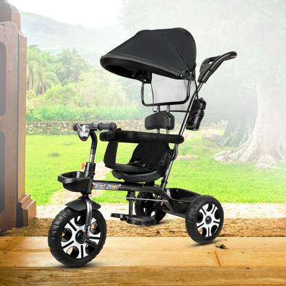 DUGGI MUGGI Tricycle with Parental Push Handle & Foldable Canopy Rotating Soft Cushion Seat for 12 Months to 5 Years. Tricycle