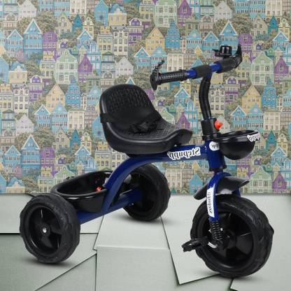 Calcy Kids|Baby Trike|Tricycle with Safety Guard for Kids|Boys|Girls Age 2 to 5 Years BST01 DARK BLUE BASKET 4022 Tricycle