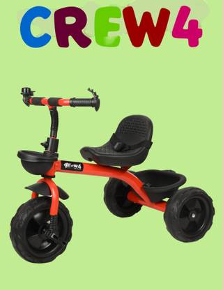 CREW4 Tricycles and Cycles for Kids Cycle for Baby with Parental Control for kids. RED BASKETY TRICYCLE 8 Tricycle