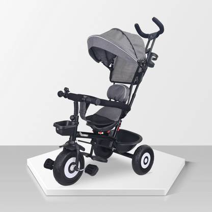 R for Rabbit Tiny Toes T40 Ace Kids Cycle with 360° Rotatable Seat, Basket and Canopy TCTT40AGB3 Tricycle