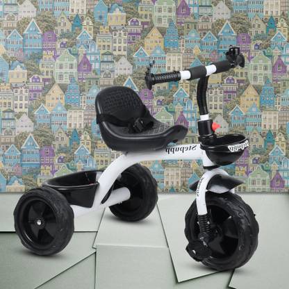 Calcy Kids|Baby Trike|Tricycle with Safety Guard for Kids|Boys|Girls Age 2 to 5 Years BST01 WHITE BASKET 4022 Tricycle