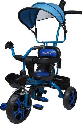 Dash Star Hexa Super Tricycle for Kids Smart Plug & Play with Canopy, Storage Basket Hexa Tricycle