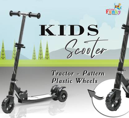 Little Funky 3 Wheel OT Kick Scooter with Bell, Adjustable Height and Rear Brake