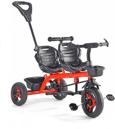 JoyRide Twins Seat Kids Tricycle Convertible Baby Tricycle Kid's Trike with Parental Push Handle | Seat Belt Kids trikes | Outdoor Toddler Bicycle for Boys & Girls Tricycle