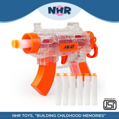 NHR Red Mini AK47 Soft Suction Bullet Toy Gun, Ages 8+ Guns & Darts