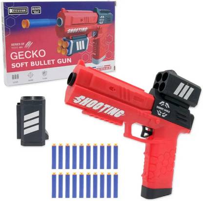 AASTHA IMAGINE Shooting Gun with 20 PCS Refill Birthday Gifts Party Favors Hand Gun Toys Ninja Gears