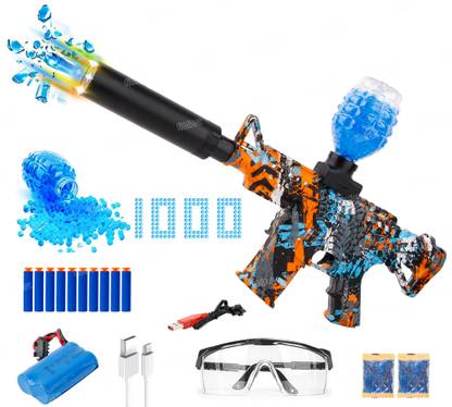 FIDDLERZ Shooting Elite Gun for Kids Battery Operated Gel & Foam Soft Balls Toy for Boys Darts & Plastic Bullets