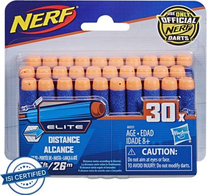 Nerf Official 30 Dart Elite Refill Pack for N-Strike Elite AccuStrike Zombie Strike Modulus Toy Blasters Darts & Plastic Bullets