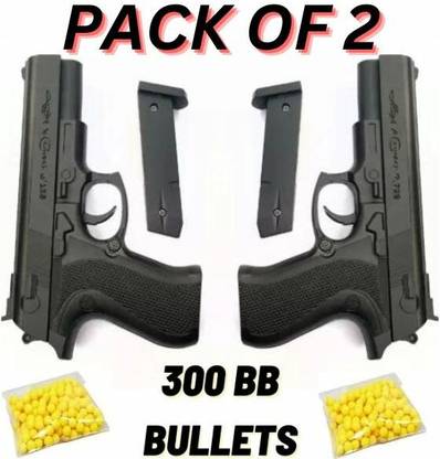 weezly Pistol Toy P729 Pull Back BB Gun for Kids Pack of 2 with 400 Bullets Guns & Darts