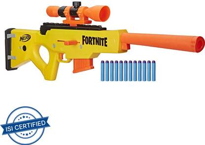 Nerf Fortnite BASR-L Bolt Action, Clip Fed Blaster, Includes Removable Scope, 6-Dart Clip and 12 Darts Guns & Darts