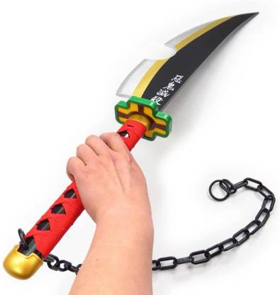 Mubco Demon Slayer Tengen Uzui Nichirin Sword Wooden Blade Anime Cosplay Toys Gift Maces & Swords