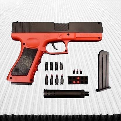 GEX Shooting Toy Clip Silencer Manual Loading Plastic Gun for kids Guns & Darts