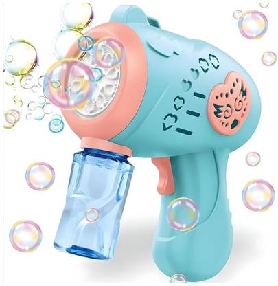 PLAY NOVATION Bubble Machine for Kids Automatic Gun Leak-Proof Design with 1 Bubble Solution Water Gun