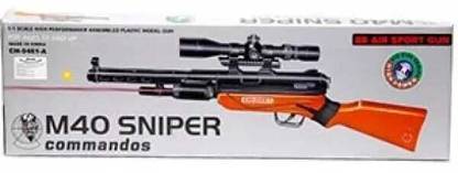 DNKP M40 ToyRiffle Sniper Commando Gun Long Range Scope Plastic Bullets Darts & Plastic Bullets
