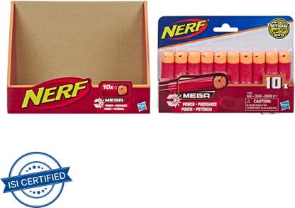 Nerf Official 10 Dart Mega Refill Pack for N-Strike Mega AccuStrike Toy Blasters Darts & Plastic Bullets