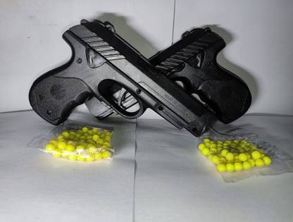 SHIVI Kids' Black Mouser Toy Gun - Plastic Air Gun with Shining Body and 12-Round Fire Guns & Darts