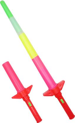 FULLY Led Glow Sword Toy with Led Light Glow in The Dark Flashing Weapon Toy -set of 4 Maces & Swords