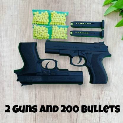 WHEELSQUARE mouser pull back loading toy gun (pack of 2) with 200bb bullets Guns & Darts