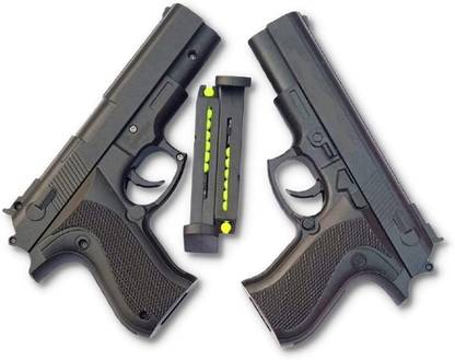 SHIVRAJ Toy Gun Pistol Black for Kids with 8 Round Reload and 6 mm Plastic BB Bullets. Guns & Darts