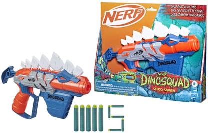 Nerf DinoSquad Stego-smash Dart Blaster, 5 Elite Darts, Dinosaur Toys Guns & Darts