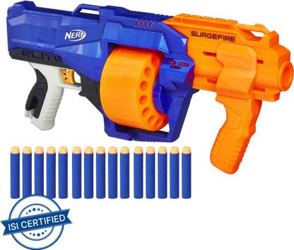 Nerf Elite SurgeFire Blaster, 15-Dart Rotating Drum, Slam Fire, Incl. 15 Darts,for 8+ Guns & Darts