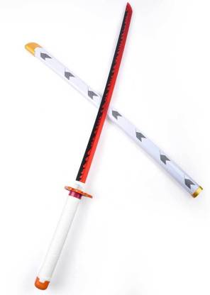 ComicSense Demon Slayer Anime Cosplay LED Wooden Prop Flame Pillar Katana Sword 104cm Maces & Swords
