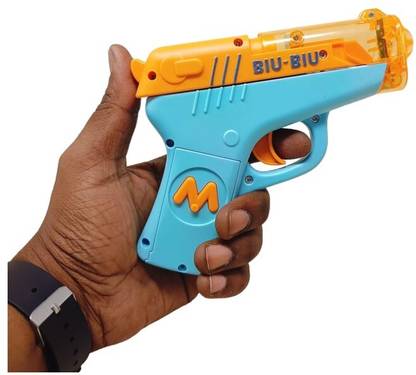 Toyco Police Toy Gun with Lights, Music, Moving Top Loader & Target Projection Effect Guns & Darts
