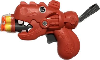 stupefy Dinosaur Foam Toy Gun for Kids-1pc Safe & Long Range - 3 Soft Suction Bullets Darts & Plastic Bullets