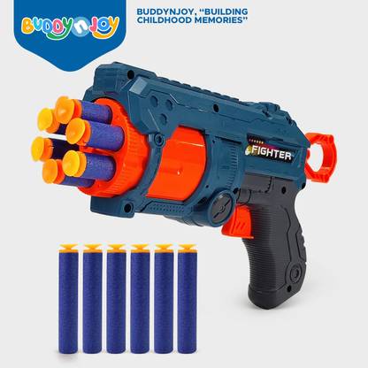 Buddynjoy Manual Soft Bullet Gun Easy to Play , Long Shooting Range With Super Cool Shape Guns & Darts