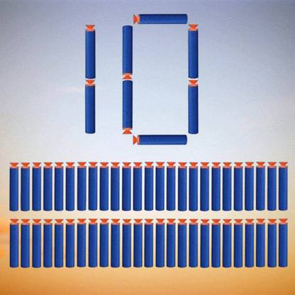 BZILO Plastic Foam Toy 10 Bullet Dart Bullets for Nerf N-Strike Elite Guns J_79 Guns & Darts