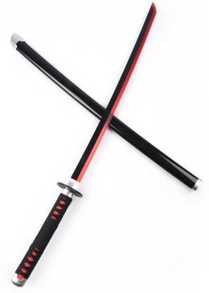 ComicSense Demon Slayer Anime Cosplay LED Wooden Black Nichirin Pillar Katana Sword 104cm Maces & Swords