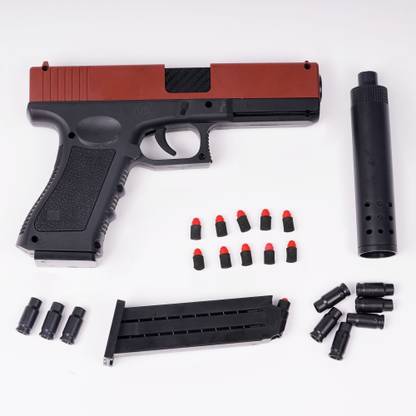 GEX THERMALSHOT SOFT BULLET PISTOL TOYGUN, JUMP EJECTING MAGAZINE-2001_RED UP Guns & Darts