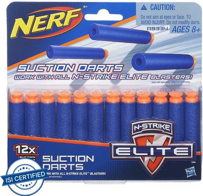 Nerf Nstrike Elite Universal Suction Dart, Multi Color (12 pack) Darts & Plastic Bullets