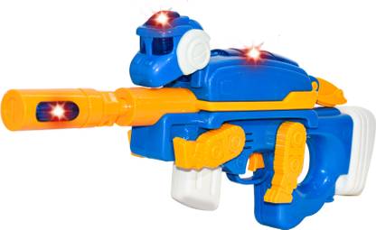 WISHKEY Pretend Play Toy Gun with Sound Effect, Vibrating Light Gun with Muzzle Movement Guns & Darts
